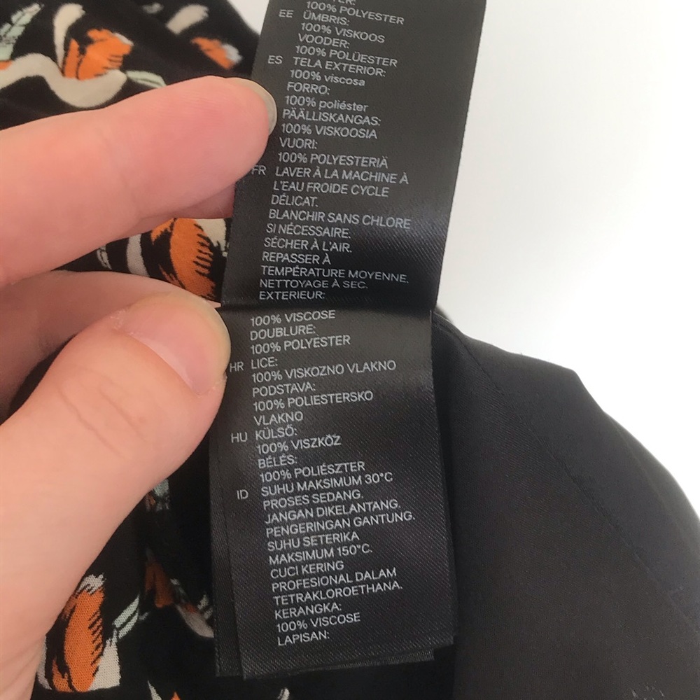 H&M black with flamingo print sleeveless midi - Picture 5 of 8